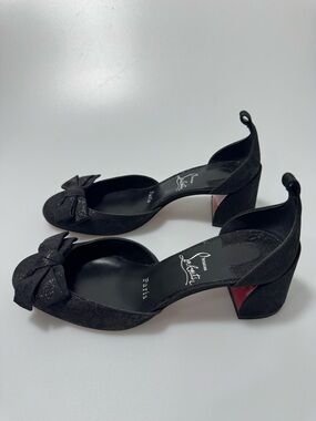 Christian Louboutin Jane Bow Pumps 55MM Black EU 36.5/US 6.5